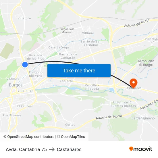 Avda. Cantabria 75 to Castañares map