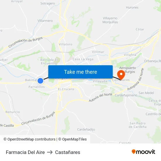 Farmacia Del Aire to Castañares map