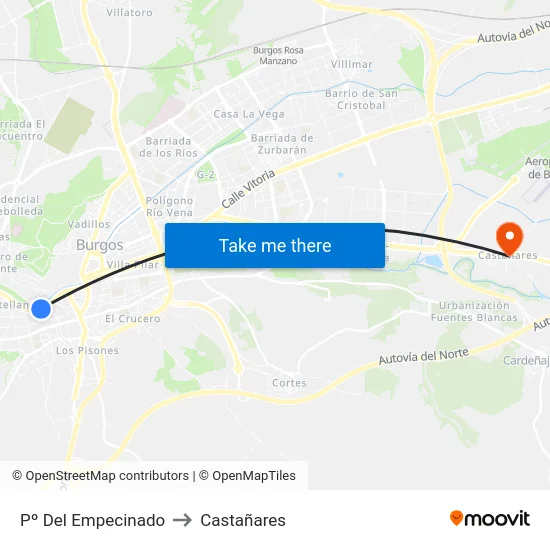 Pº Del Empecinado to Castañares map