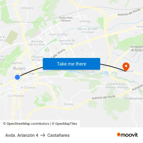 Avda. Arlanzón 4 to Castañares map