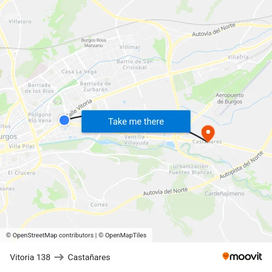 Vitoria 138 to Castañares map