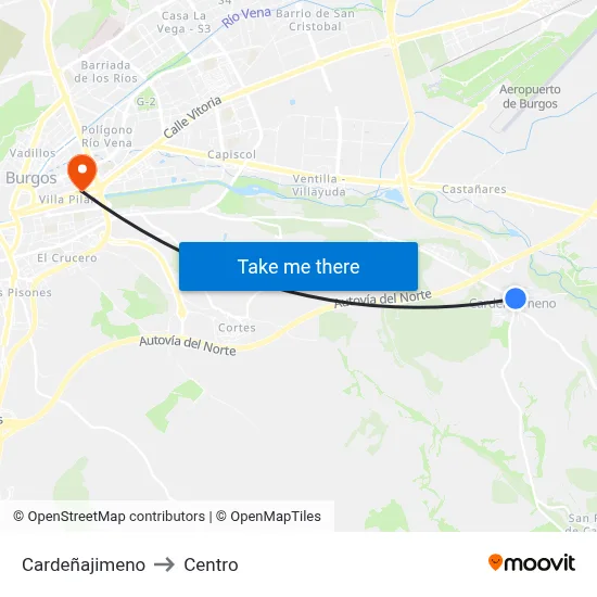 Cardeñajimeno to Centro map