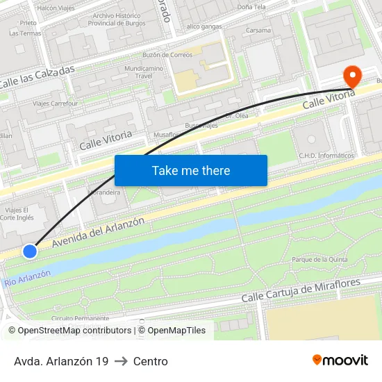 Avda. Arlanzón 19 to Centro map