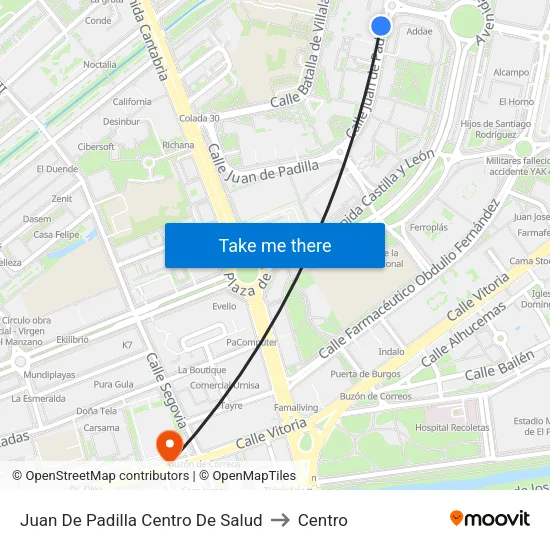 Juan De Padilla Centro De Salud to Centro map