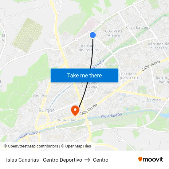 Islas Canarias - Centro Deportivo to Centro map