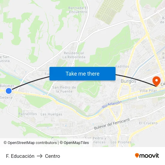 F. Educación to Centro map