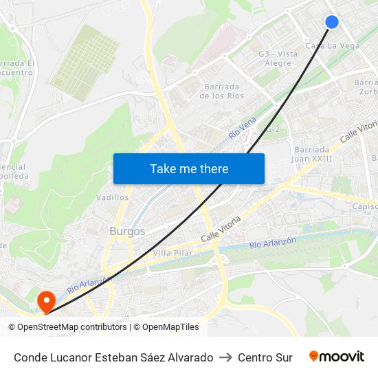 Conde Lucanor - E.S. Alvarado to Centro Sur map