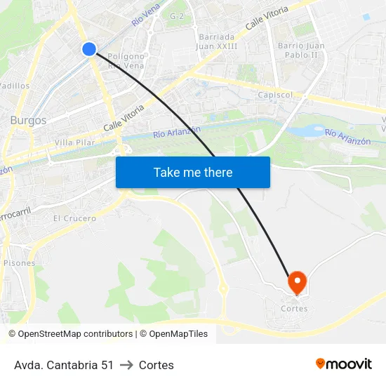 Avda. Cantabria 51 to Cortes map
