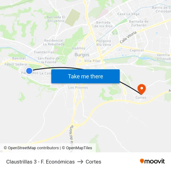 Claustrillas 3 - F. Económicas to Cortes map