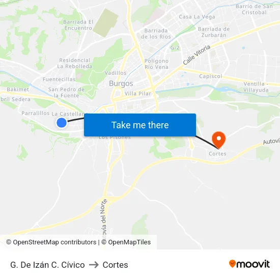 G. De Izán C. Cívico to Cortes map