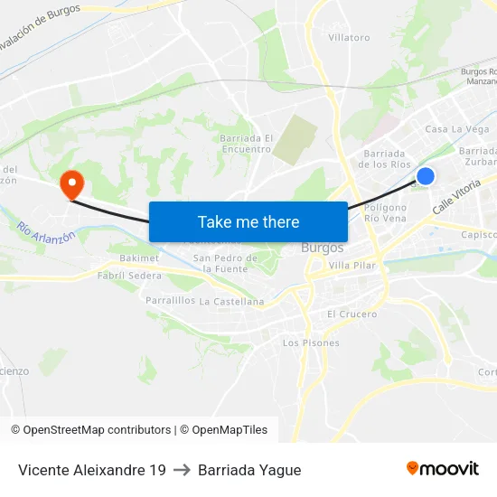 Vicente Aleixandre  19 to Barriada Yague map