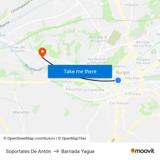 Soportales De Antón to Barriada Yague map