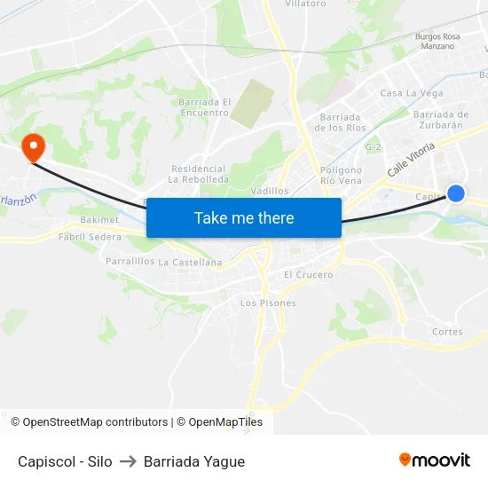 Capiscol - Silo to Barriada Yague map