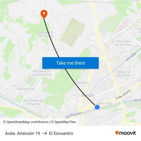 Avda. Arlanzón 19 to El Encuentro map