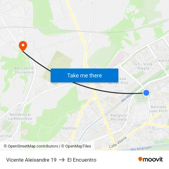 Vicente Aleixandre  19 to El Encuentro map