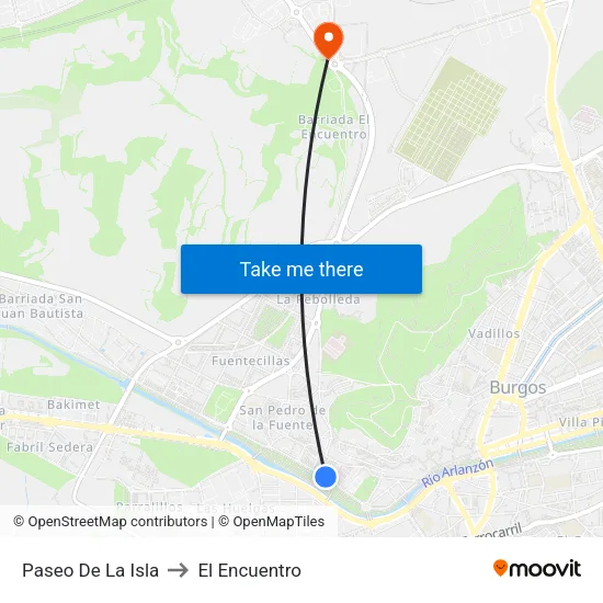 Paseo De La Isla to El Encuentro map