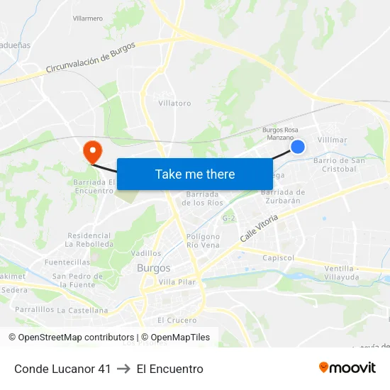 Conde Lucanor 41 to El Encuentro map