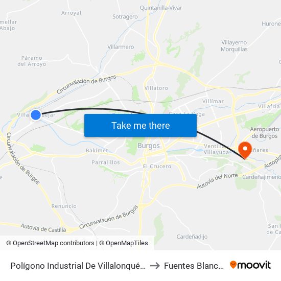 Polígono Industrial De Villalonquéjar to Fuentes Blancas map