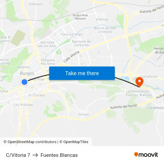 C/Vitoria 7 to Fuentes Blancas map