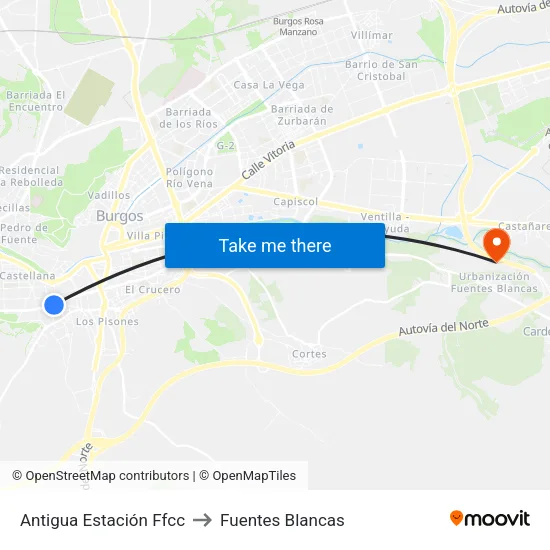 Antigua Estación Ffcc to Fuentes Blancas map