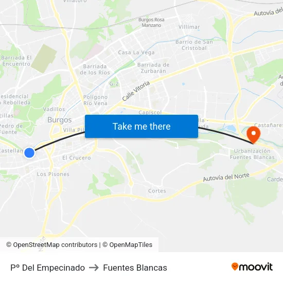 Pº Del Empecinado to Fuentes Blancas map