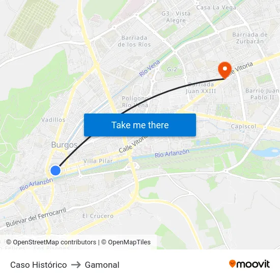 Caso Histórico to Gamonal map