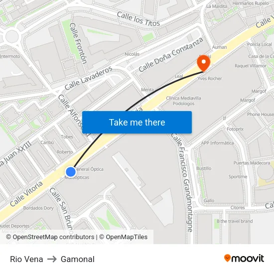 Rio Vena to Gamonal map