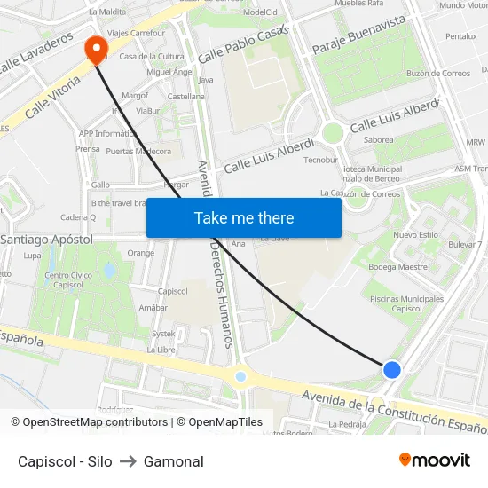 Capiscol - Silo to Gamonal map