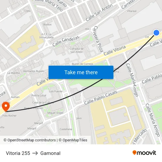 Vitoria 255 to Gamonal map