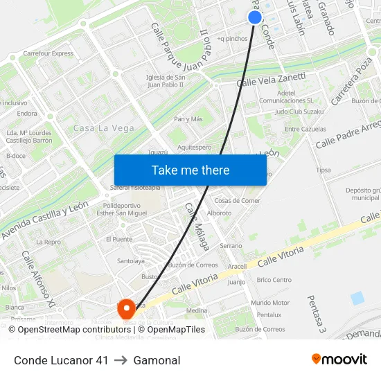 Conde Lucanor 41 to Gamonal map