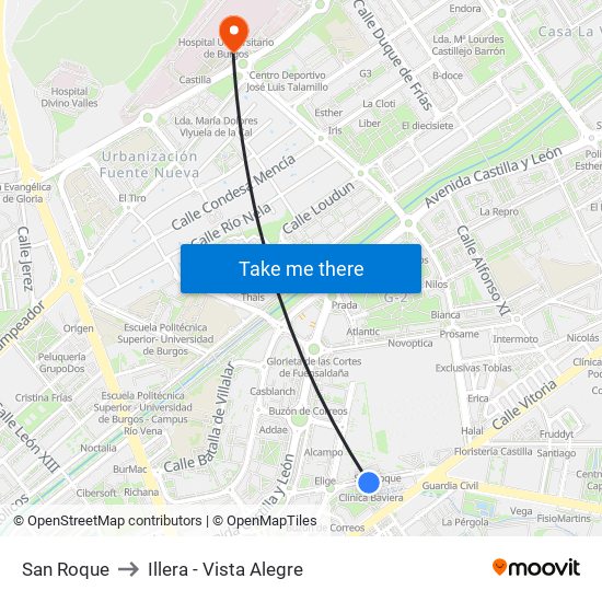 San Roque to Illera - Vista Alegre map