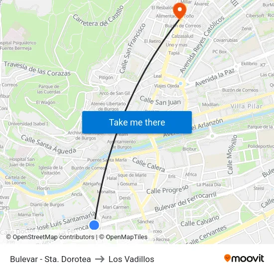 Bulevar - Sta. Dorotea to Los Vadillos map