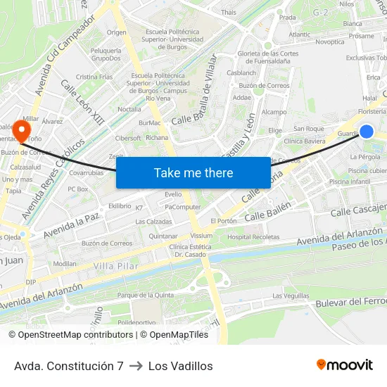Avda. Constitución 7 to Los Vadillos map