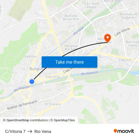 C/Vitoria 7 to Rio Vena map