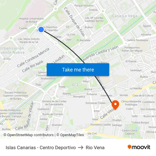 Islas Canarias - Centro Deportivo to Rio Vena map
