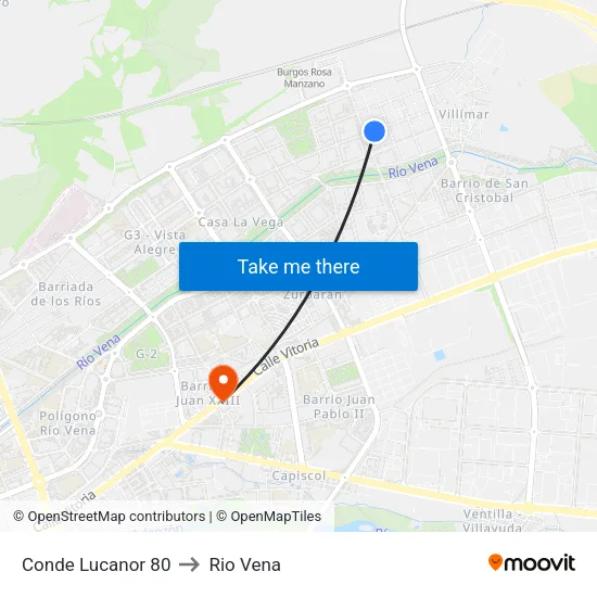 Conde Lucanor 80 to Rio Vena map