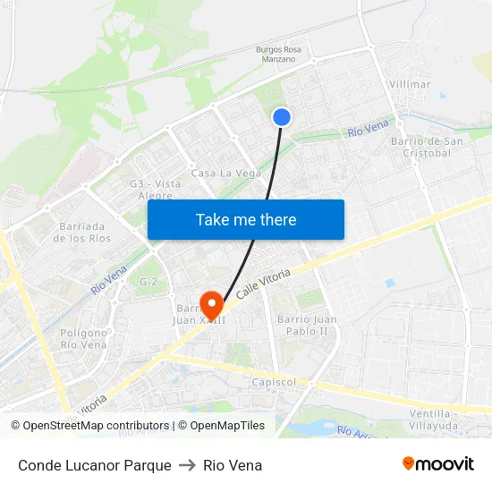 Conde Lucanor Parque to Rio Vena map