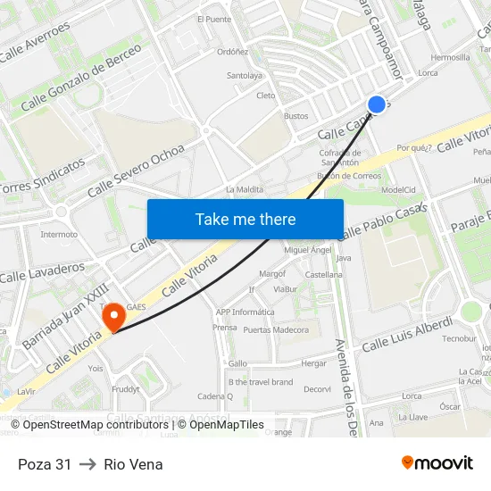 Poza 31 to Rio Vena map