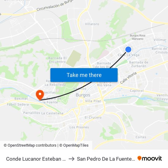 Conde Lucanor Esteban Sáez Alvarado to San Pedro De La Fuente - Fuentecillas map