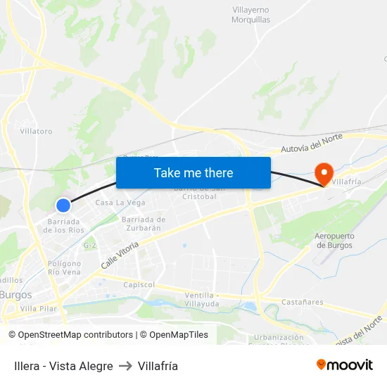 Illera - Vista Alegre to Villafría map