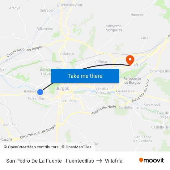 San Pedro De La Fuente - Fuentecillas to Villafría map
