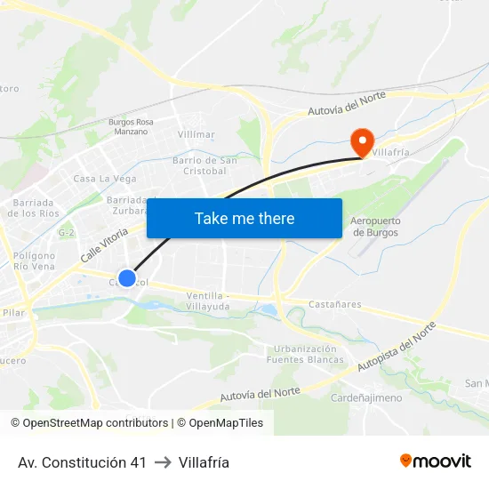 Av. Constitución 41 to Villafría map