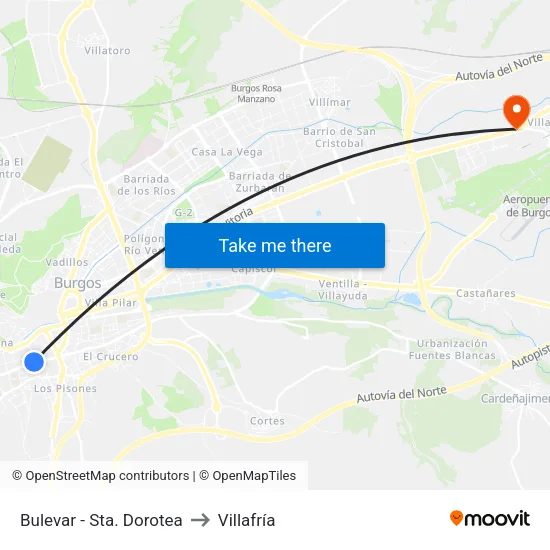 Bulevar - Sta. Dorotea to Villafría map