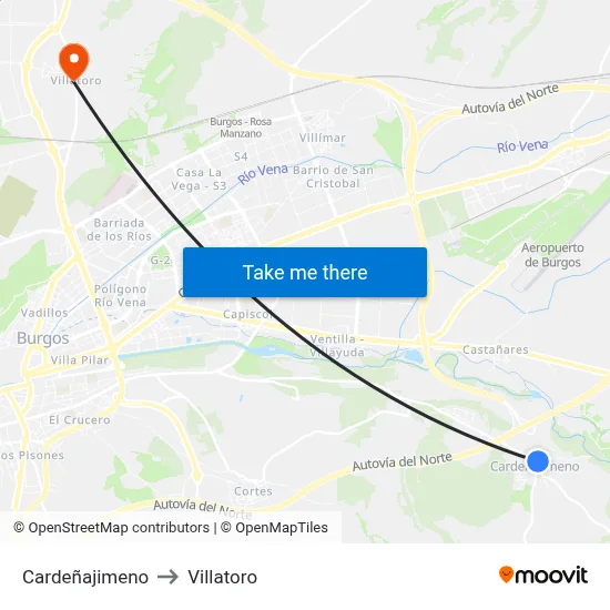 Cardeñajimeno to Villatoro map