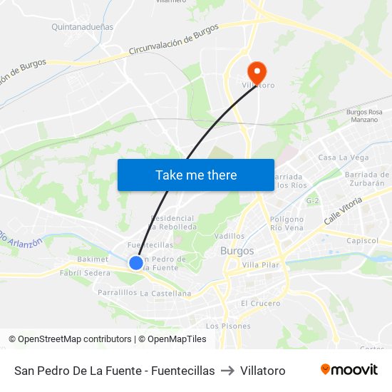 San Pedro De La Fuente - Fuentecillas to Villatoro map