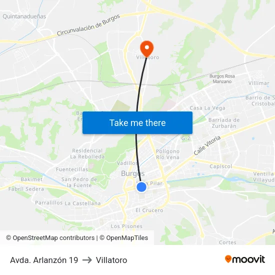 Avda. Arlanzón 19 to Villatoro map