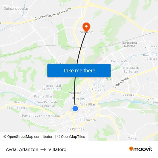 Avda. Arlanzón to Villatoro map