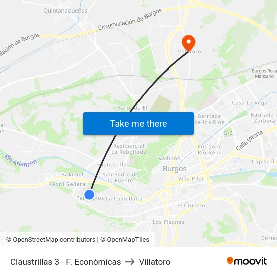Claustrillas 3 - F. Económicas to Villatoro map