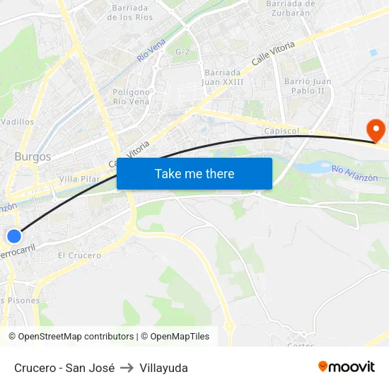 Crucero - San José to Villayuda map