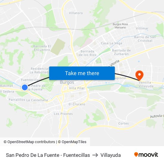 San Pedro De La Fuente - Fuentecillas to Villayuda map
